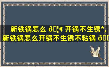新铁锅怎么 🦢 开锅不生锈*
,新铁锅怎么开锅不生锈不粘锅 🌹 *